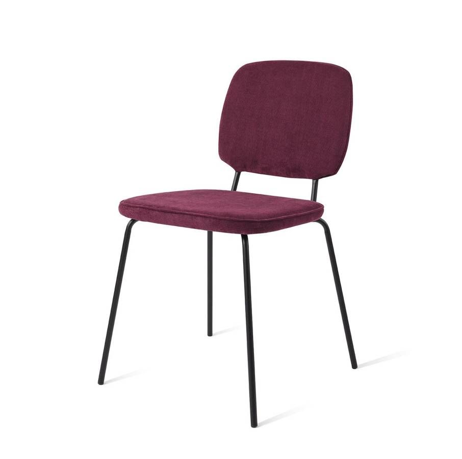 Vender eetkamerstoelen ribstof rood