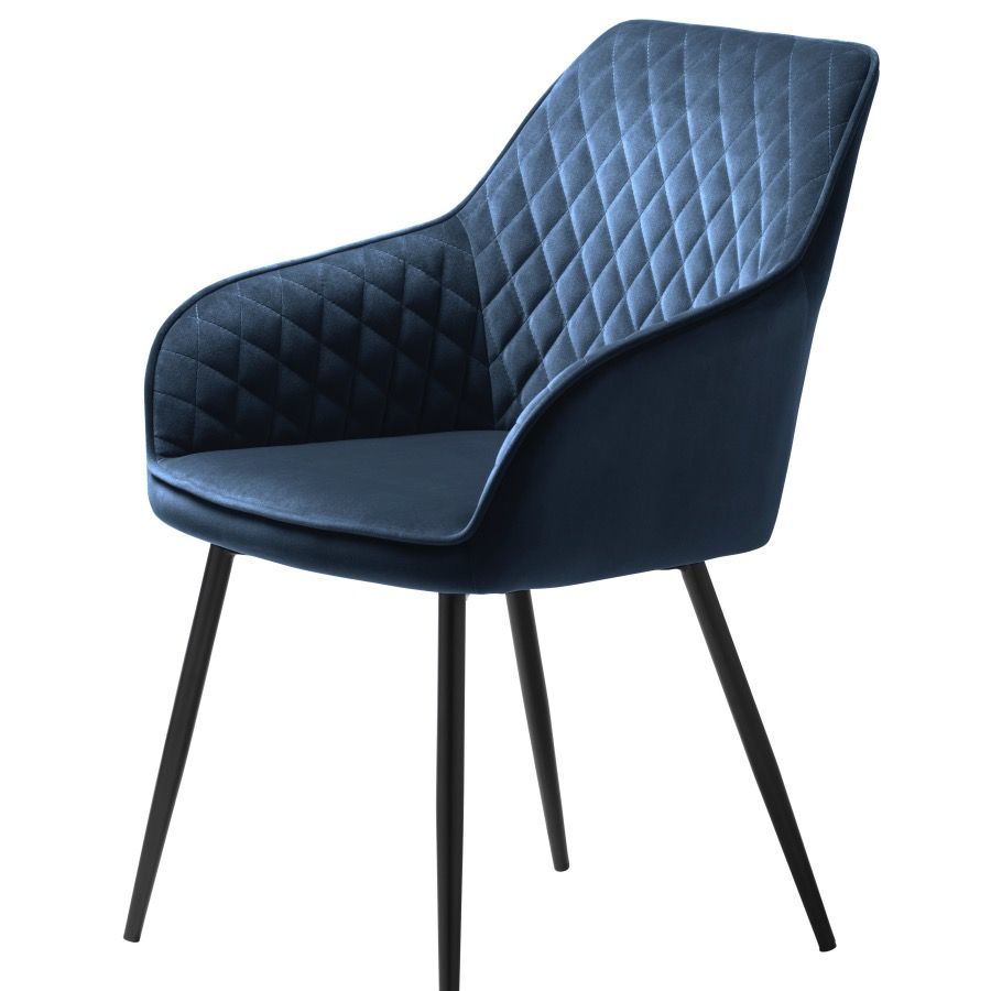 Seatle kuipstoel blauw met velvet bekleding