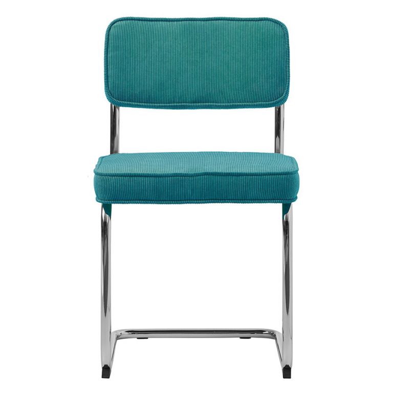 Eetkamerstoelen Ruben eetkamerstoel ribstof blauw