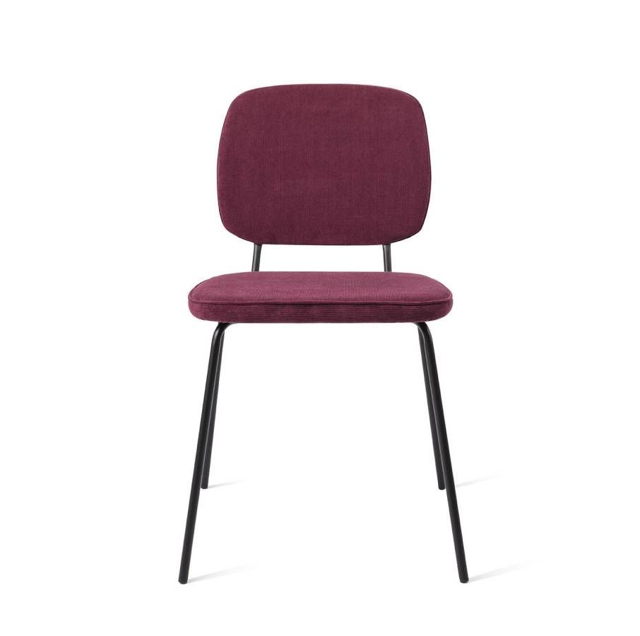 Vender eetkamerstoelen ribstof rood