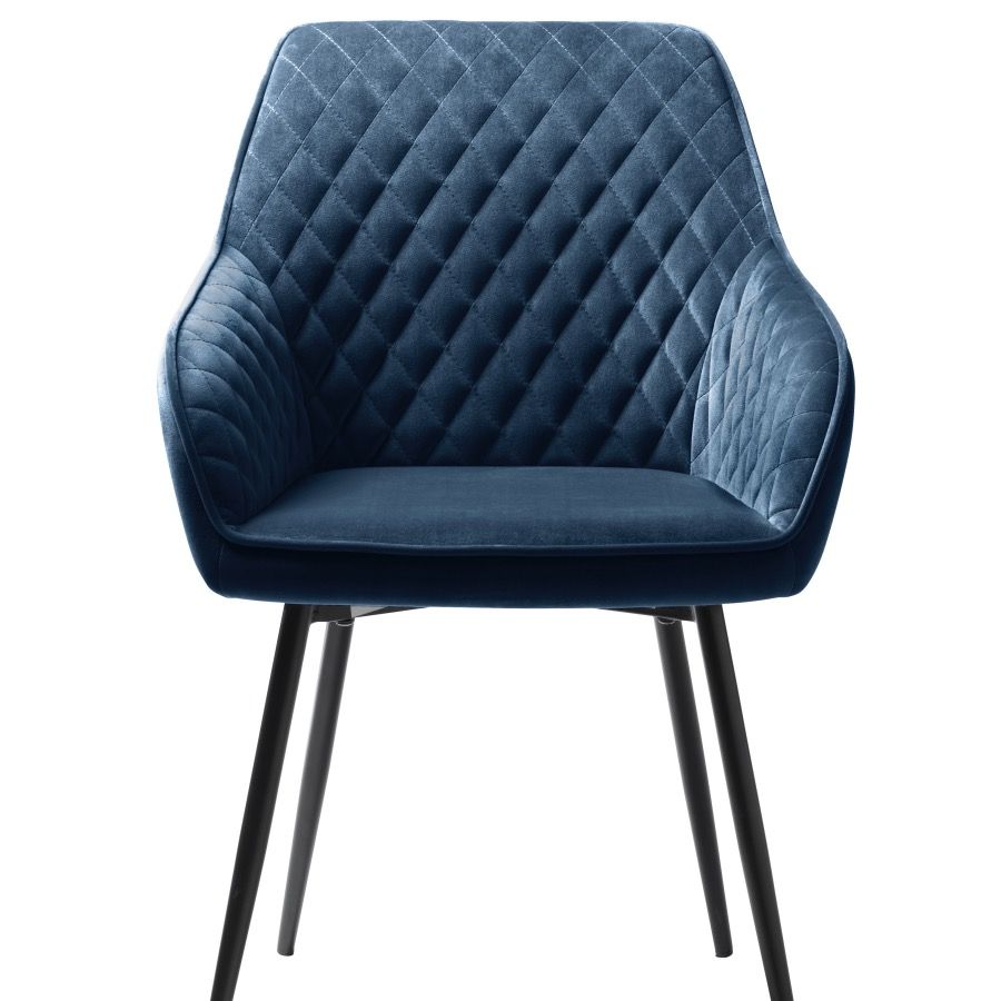 Seatle kuipstoel blauw met velvet bekleding