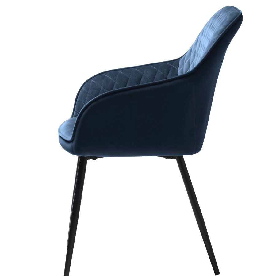 Seatle kuipstoel blauw met velvet bekleding