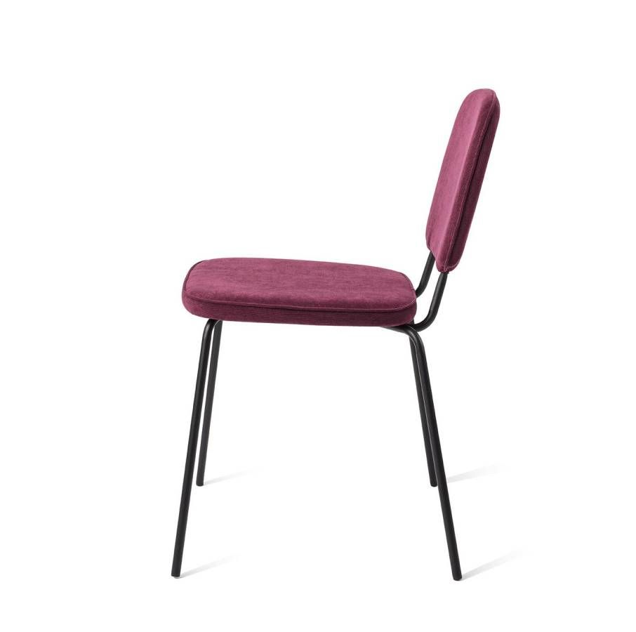 Vender eetkamerstoelen ribstof rood