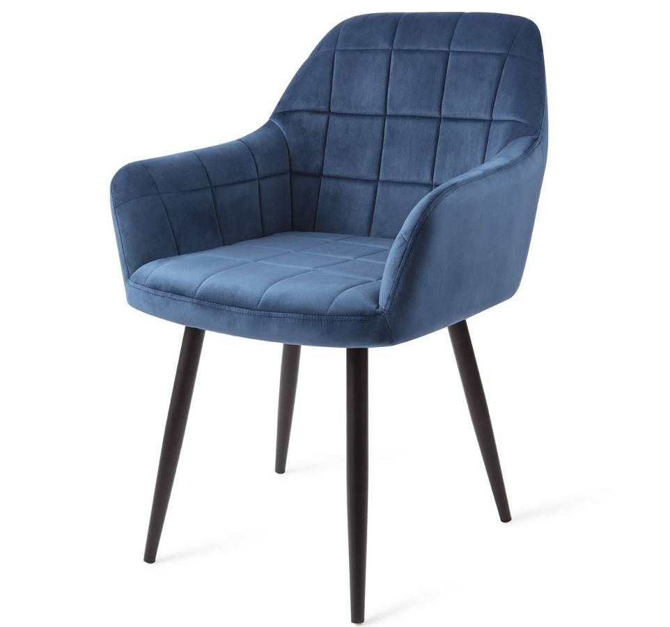 Madison eetkamerstoel velvet blauw